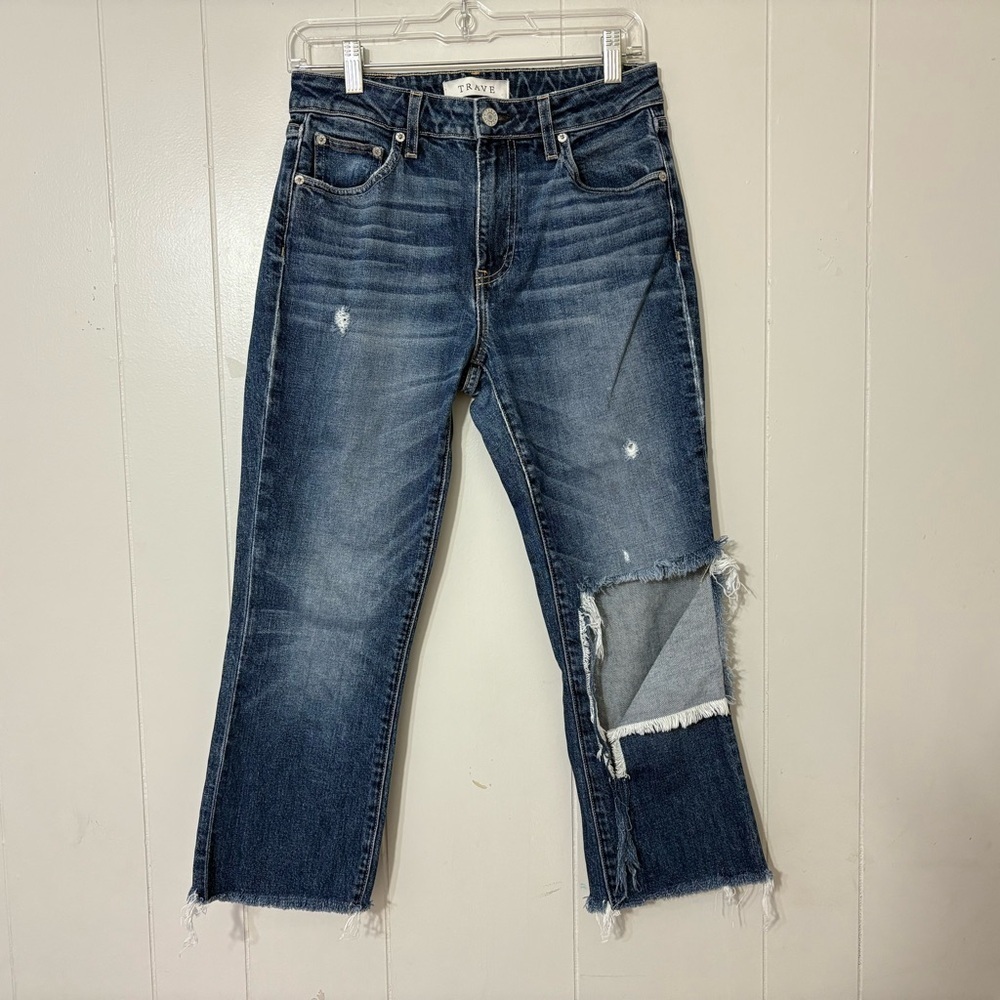 Trave Colette Distressed Blue Distressed Jeans Size 27 – Raw Hem